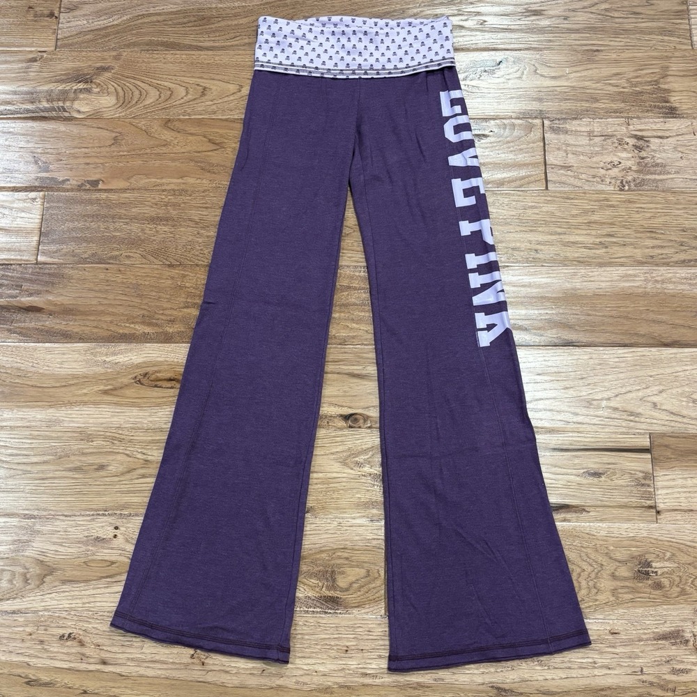 NWT Y2K Rare Victoria's Secret PINK purple skull foldover flare pant Size S